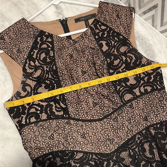 BCBG Maxazria Tan & Black Lace dress - Picture 11 of 12